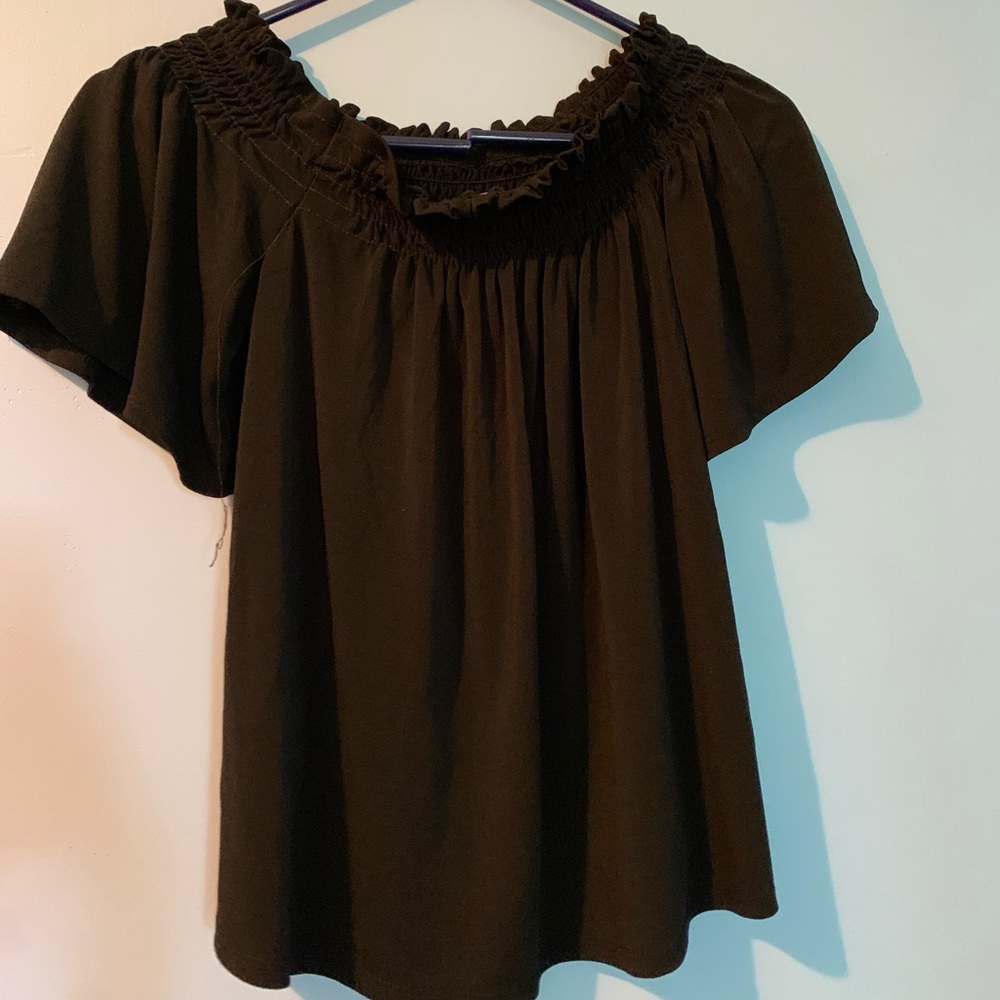 Black off the shoulder blouse